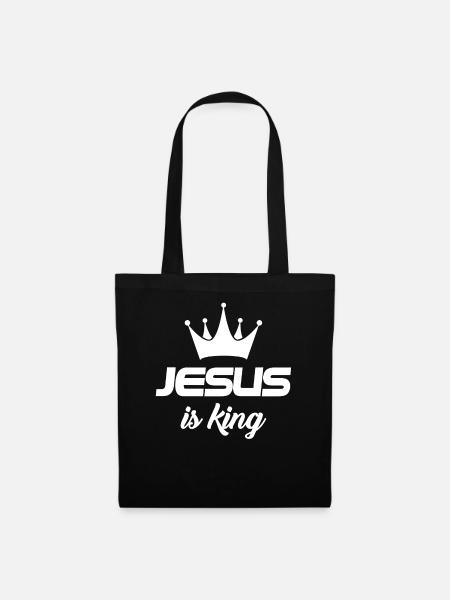 Jesus Is King, Christian, Jesus - Tote Bag - black