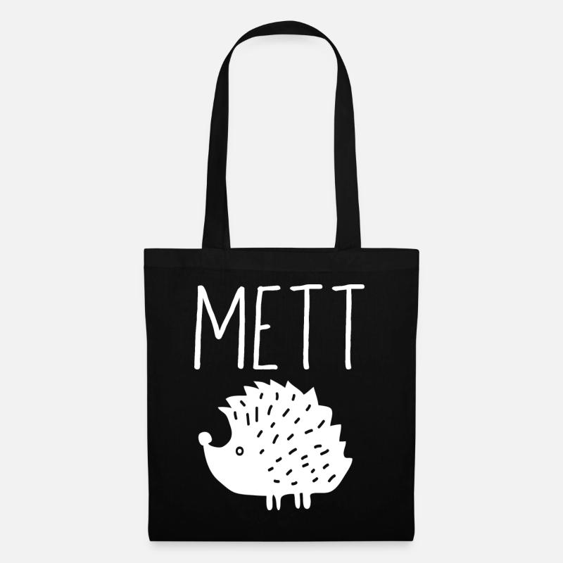 Mettigel Mett Igel Hackfleisch Fleischesser Hackk - Stoffbeutel - Schwarz