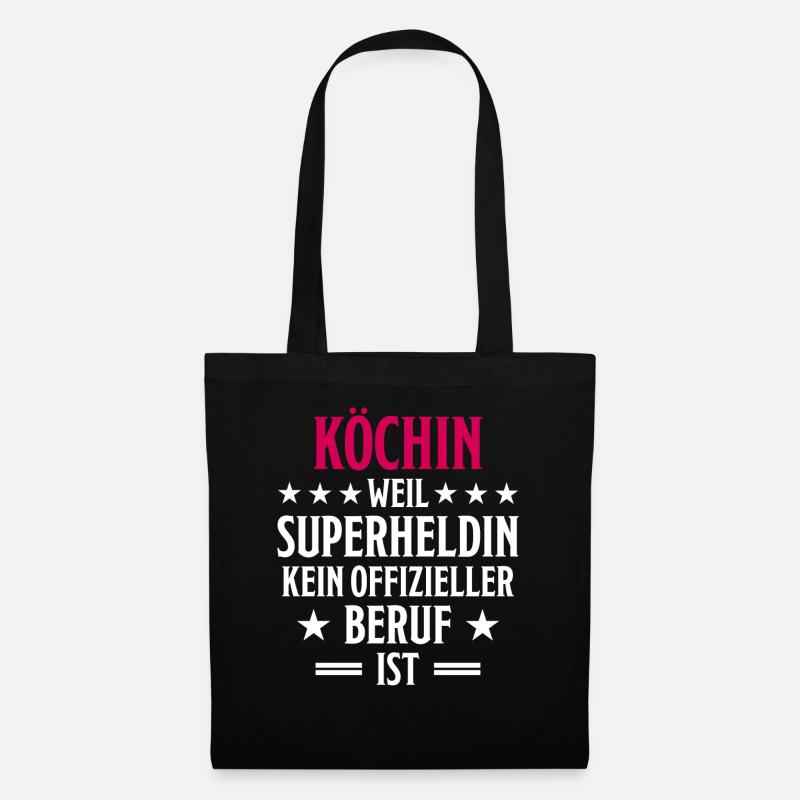 Köchin Lustiger Spruch Kochen Küche Beruf Geschenk - Stoffbeutel - Schwarz