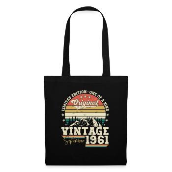Septembre Né 1961 61ème anniversaire Cadeau - Sac en tissu - noir - Devant