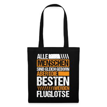 Fluglotse Fluglotsin Fliegen - Stoffbeutel - Schwarz - Vorne