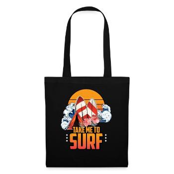 Surf Liebhaber Sommerferien Surfboarding - Stoffbeutel - Schwarz - Vorne