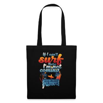 Vintage surfendes lustiges Surfer - Stoffbeutel - Schwarz - Vorne