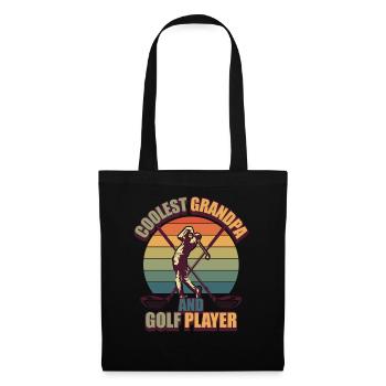 Retro Golf Großvater Golf spielender Großvater - Stoffbeutel - Schwarz - Vorne