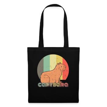 Retro Capybara Nagetier Tiercapybara Liebhaber - Stoffbeutel - Schwarz - Vorne
