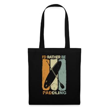 Retro SUP Paddleboarding Paddel Wassersport - Stoffbeutel - Schwarz - Vorne