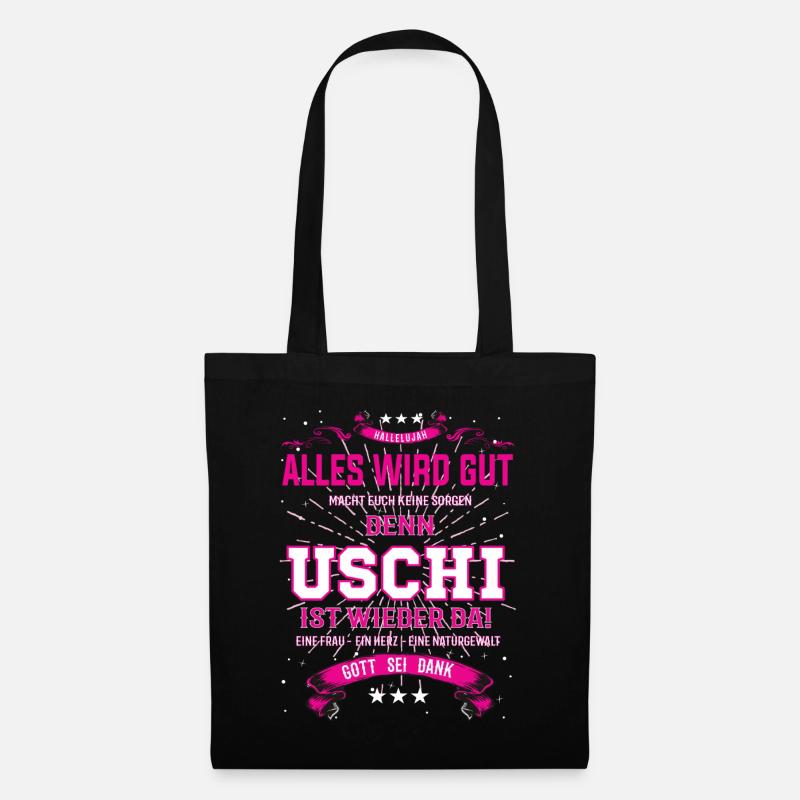Uschi Design, alles wird gut - Stoffbeutel - Schwarz