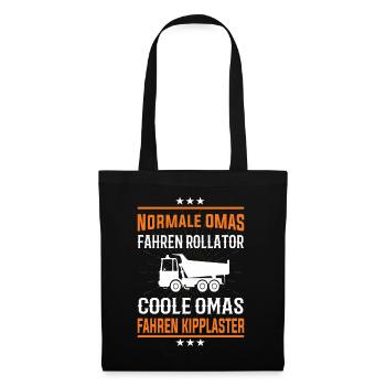 Coole Omas fahren Kipplaster Design - Stoffbeutel - Schwarz - Vorne