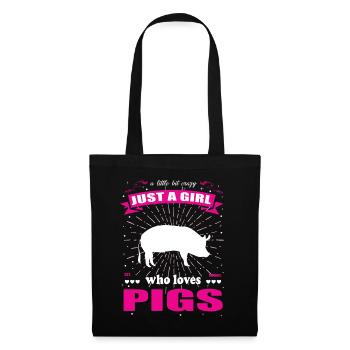 Just a Girl who loves Schweine Outfit - Stoffbeutel - Schwarz - Vorne