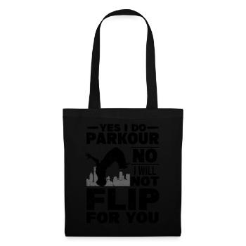 Parkour Geschenk | Freerunning Sport Parkur Spruch - Stoffbeutel - Schwarz - Vorne