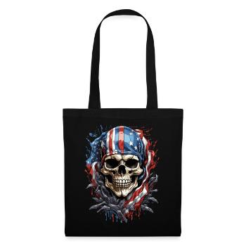American Skull: Proud of the U.S. - Tote Bag - black - Front