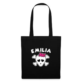 Design Pirate Emilia pour filles et femmes - Sac en tissu - noir - Devant