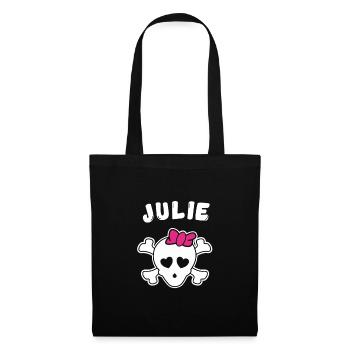 Design Pirate Julie pour filles et femmes - Sac en tissu - noir - Devant