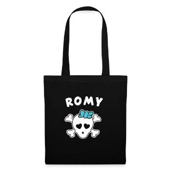 Piratin Romy Design für Mädchen und Frauen - Stoffbeutel - Schwarz - Vorne