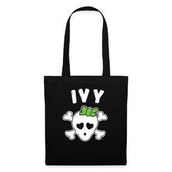 Piratin Ivy Design für Mädchen und Frauen - Stoffbeutel - Schwarz - Vorne
