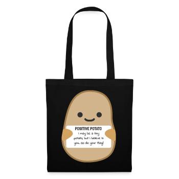 Positive Patate Joie de vivre Attitude face à la vie Joie - Sac en tissu - noir - Devant