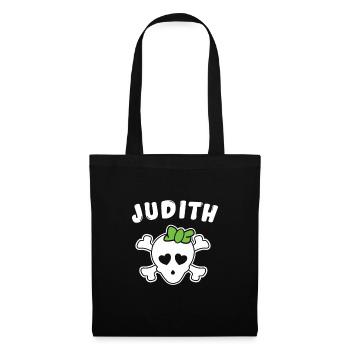 Piratin Judith Design für Mädchen und Frauen - Stoffbeutel - Schwarz - Vorne