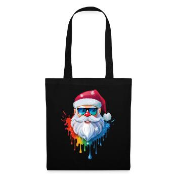 07 Santa Claus Head Sunglasses Color Drops - Tote Bag - black - Front