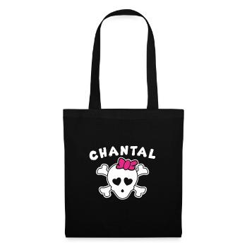 Piratin Chantal Design für Mädchen und Frauen - Stoffbeutel - Schwarz - Vorne