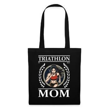 Triathlon Mom - Mutter und Triathletin - Stoffbeutel - Schwarz - Vorne