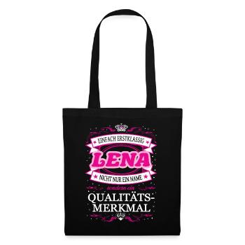 Qualitätsmerkmal Lena einfach Erstklassig - Stoffbeutel - Schwarz - Vorne