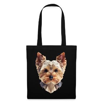 Yorkie Low Poly Art – élégant et moderne - Sac en tissu - noir - Devant
