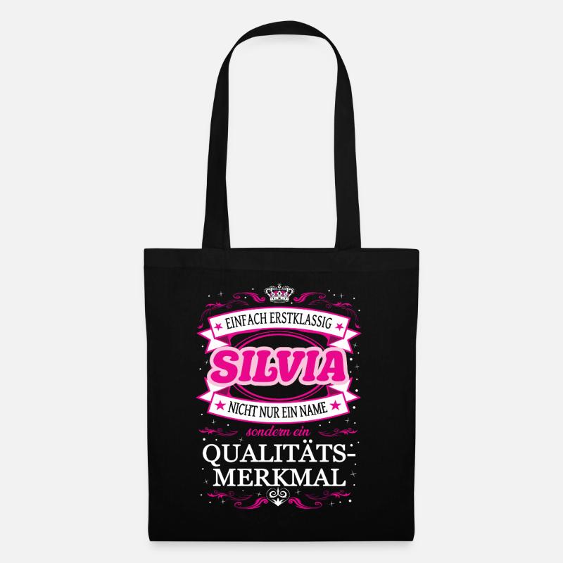 Qualitätsmerkmal Silvia einfach Erstklassig - Stoffbeutel - Schwarz