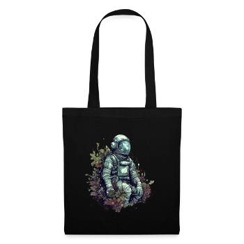 Un astronaute envahi par les plantes - Surréaliste - Sac en tissu - noir - Devant