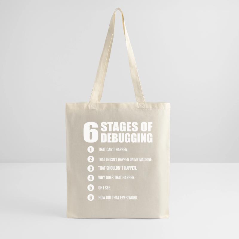 6 stages debugging computer scientist developer coder Tote Bag