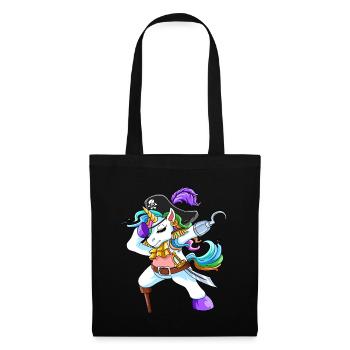 Halloween Piraten Einhorn Lustiges Trick Or Treat Geschenk - Stoffbeutel - Schwarz - Vorne