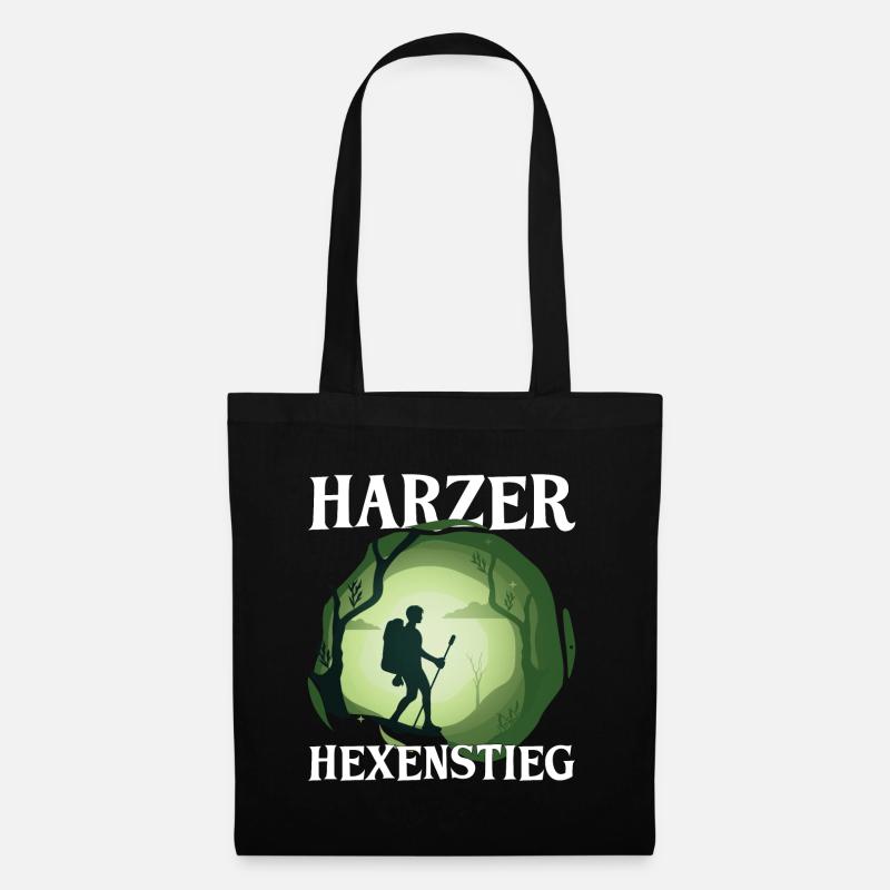 Harz Harzer Hexenstieg wandern Geschenk - Stoffbeutel - Schwarz
