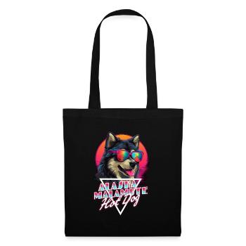 Retro Wave Alaska Malmute Hot Dog Shirt - Tote Bag - black - Front
