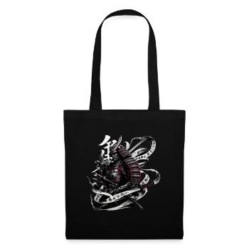 Japanese Samurai Warrior Ukiyo e Design - Tote Bag - black - Front