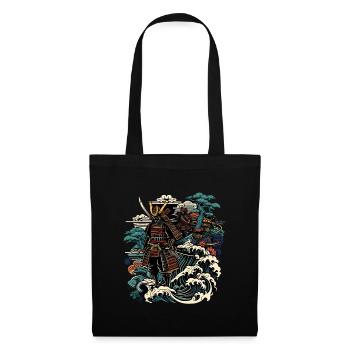 Ukiyo e Japanese Samurai Warrior Shirt - Tote Bag - black - Front