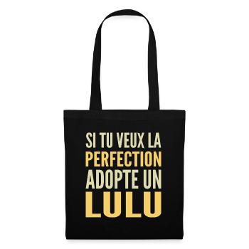 Si tu veux la perfection adopte Lulu Lucas Lucien - Sac en tissu - noir - Devant
