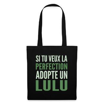 Si tu veux la perfection adopte Lulu Lucas Lucien - Sac en tissu - noir - Devant