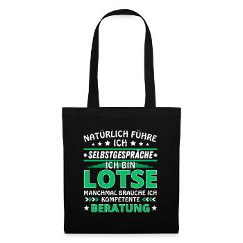 Ich führe Selbstgespräche - Lotse Edition - Stoffbeutel - Schwarz - Vorne