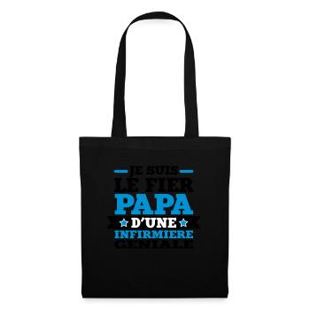 Je suis le fier papa d'une infirmière géniale - Sac en tissu - noir - Devant