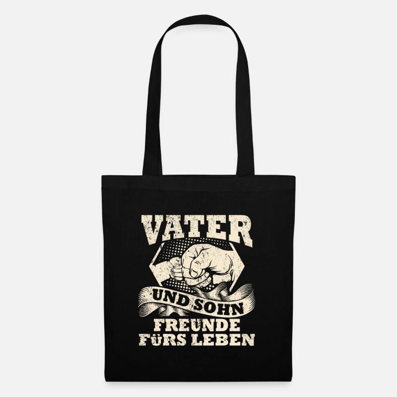 Vater und Sohn - Stoffbeutel - Schwarz