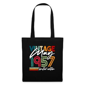 Vintage geboren Mai 1957 Geburtstag Mai 1957 - Stoffbeutel - Schwarz - Vorne