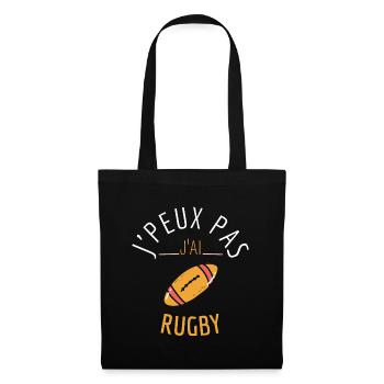 j'peux pas j'ai rugby - Sac en tissu - noir - Devant