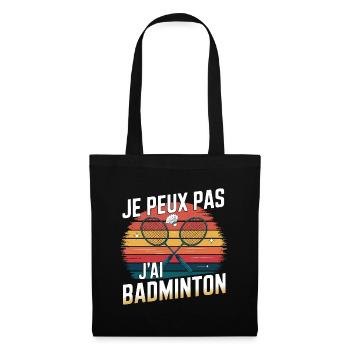 Passion Badminton - Look Années 80 - Sac en tissu - noir - Devant