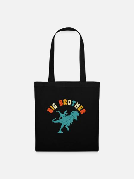 Beförderung zum Big Brother Dinosaurier Geschenk, Big Brother - Stoffbeutel - Schwarz