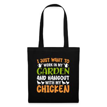 I Just Want Work In My Garden Hangout With Chicken - Sac en tissu - noir - Devant