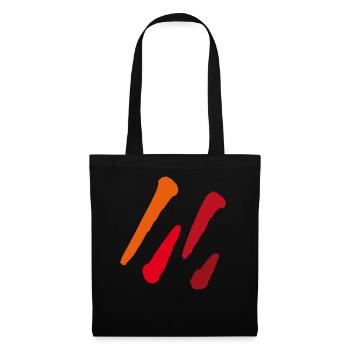 Colors Stripes - Diagonal - RED - Tote Bag - black - Front