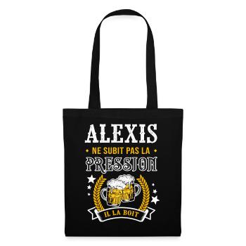 Alexis bière Alexis cadeau alexis fêtes - Sac en tissu - noir - Devant