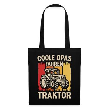 Landwirt Opa Traktor Bauer Landwirtschaft - Stoffbeutel - Schwarz - Vorne