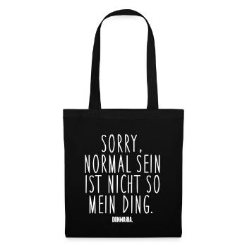 Normal sein - Stoffbeutel - Schwarz - Vorne
