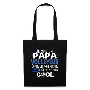 Papa père Volleyeur Volley Volleyball sport Noël - Sac en tissu - noir - Devant