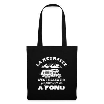 retraite camping car cadeau humour - Sac en tissu - noir - Devant